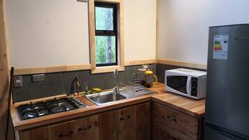 Jääkaappi, mikroaaltouuni, liesi, astianpesukone