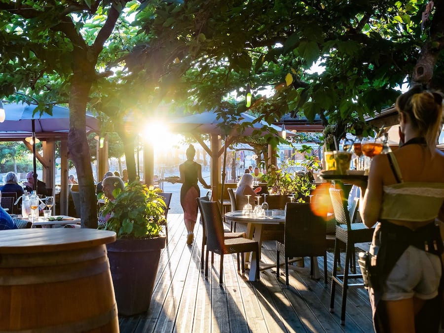 Breakfast, lunch, dinner served; local and international cuisine