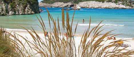 Chaises longues, serviettes de plage