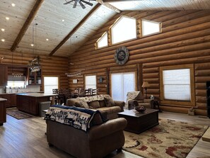 Smart TV, fireplace, video games, DVD player