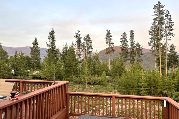 Back deck and view of Mt. Baldy!