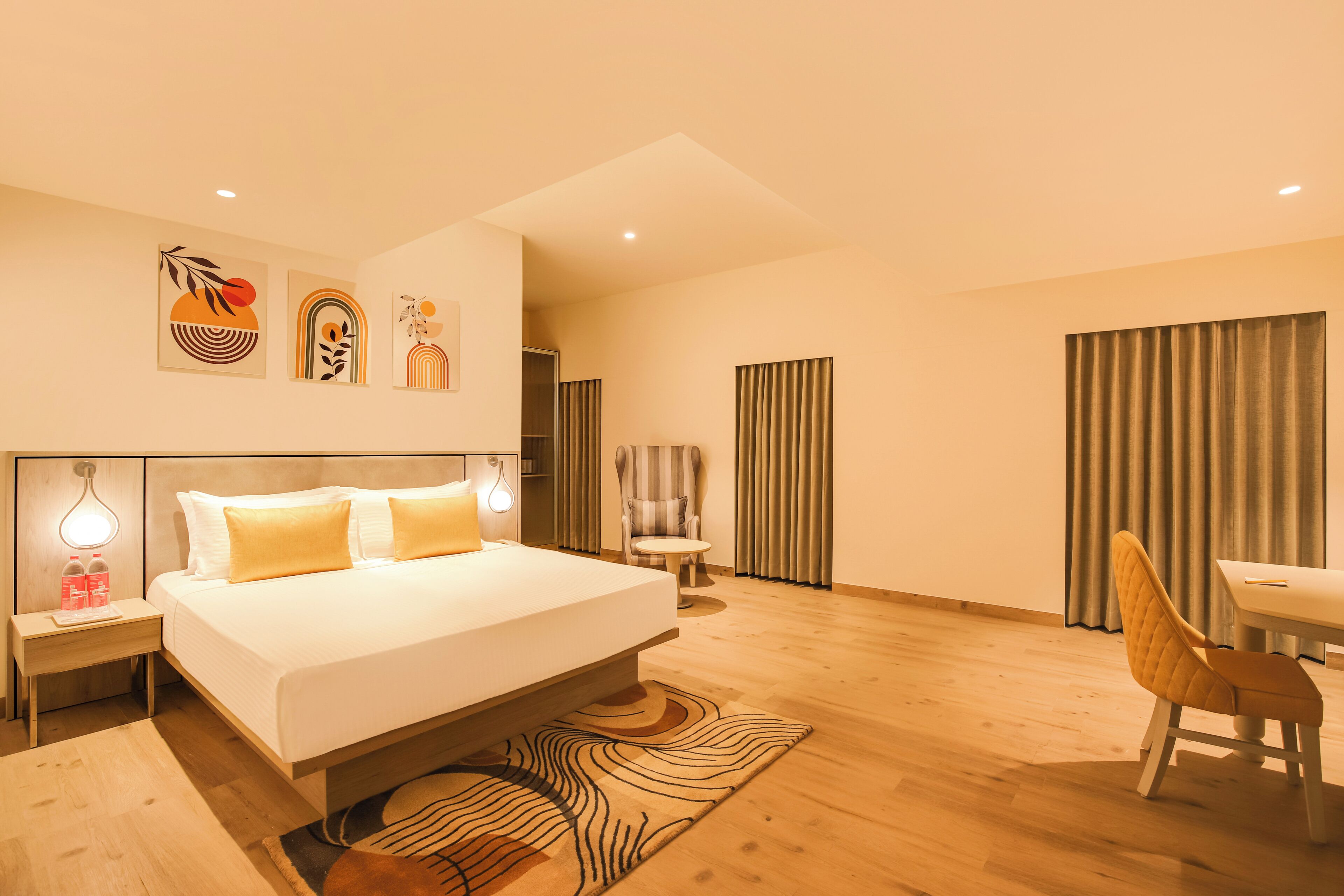 Habitación doble ejecutiva | Caja de seguridad en la habitación, escritorio y cortinas blackout 