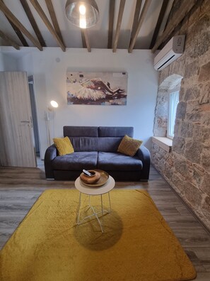 Luxury Penthouse, Multiple Beds, Non Smoking, Sea View | Living area | Flat-screen TV - Apartment Trumbic (Split)