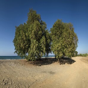 Una playa cerca, arena blanca