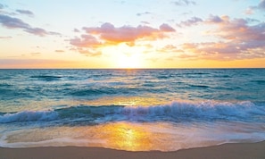 Beach nearby, sun loungers, beach umbrellas, beach towels