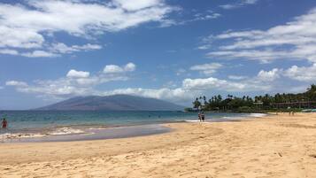 Plage, chaises longues, serviettes de plage