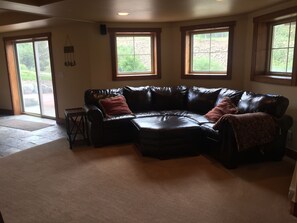 TV, fireplace, DVD player, table football