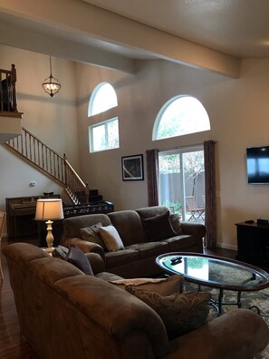 Smart TV, fireplace, video games, table football