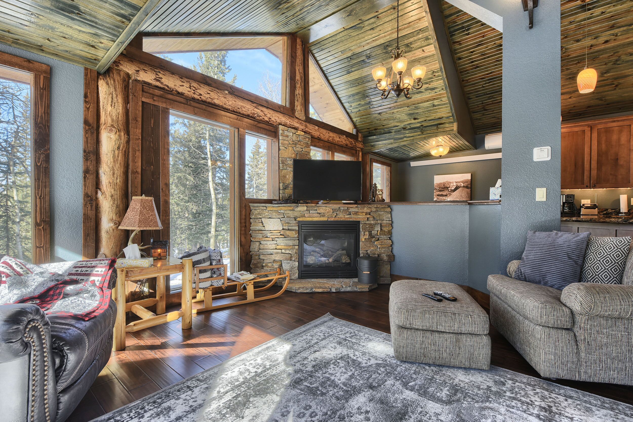 TV, fireplace, DVD player