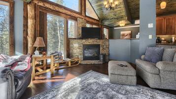 TV, fireplace, DVD player