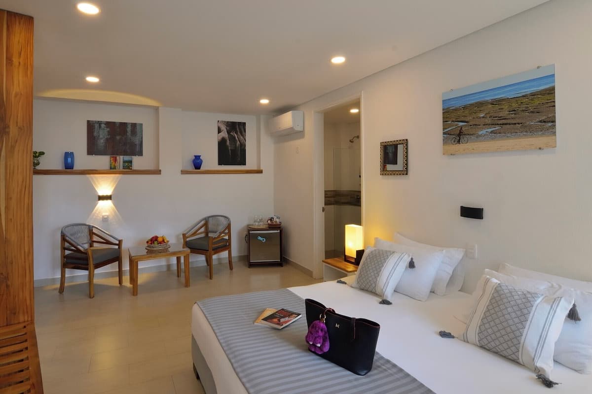 Quarto casal ou duplo superior, vista para a piscina | Frigobar, cofres nos quartos, quartos à prova de som, Wi-Fi de cortesia