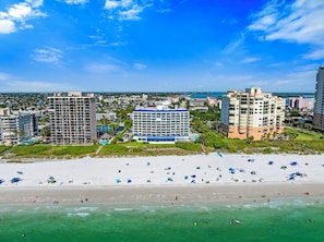 On the beach, beach towels