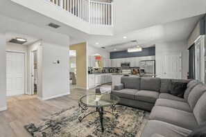 Smart TV, DVD player, table football, stereo