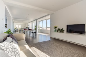 Smart TV, books, music library, offices