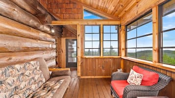 Smart TV, fireplace, DVD player, books