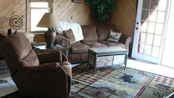 TV connectée, cheminée, livres