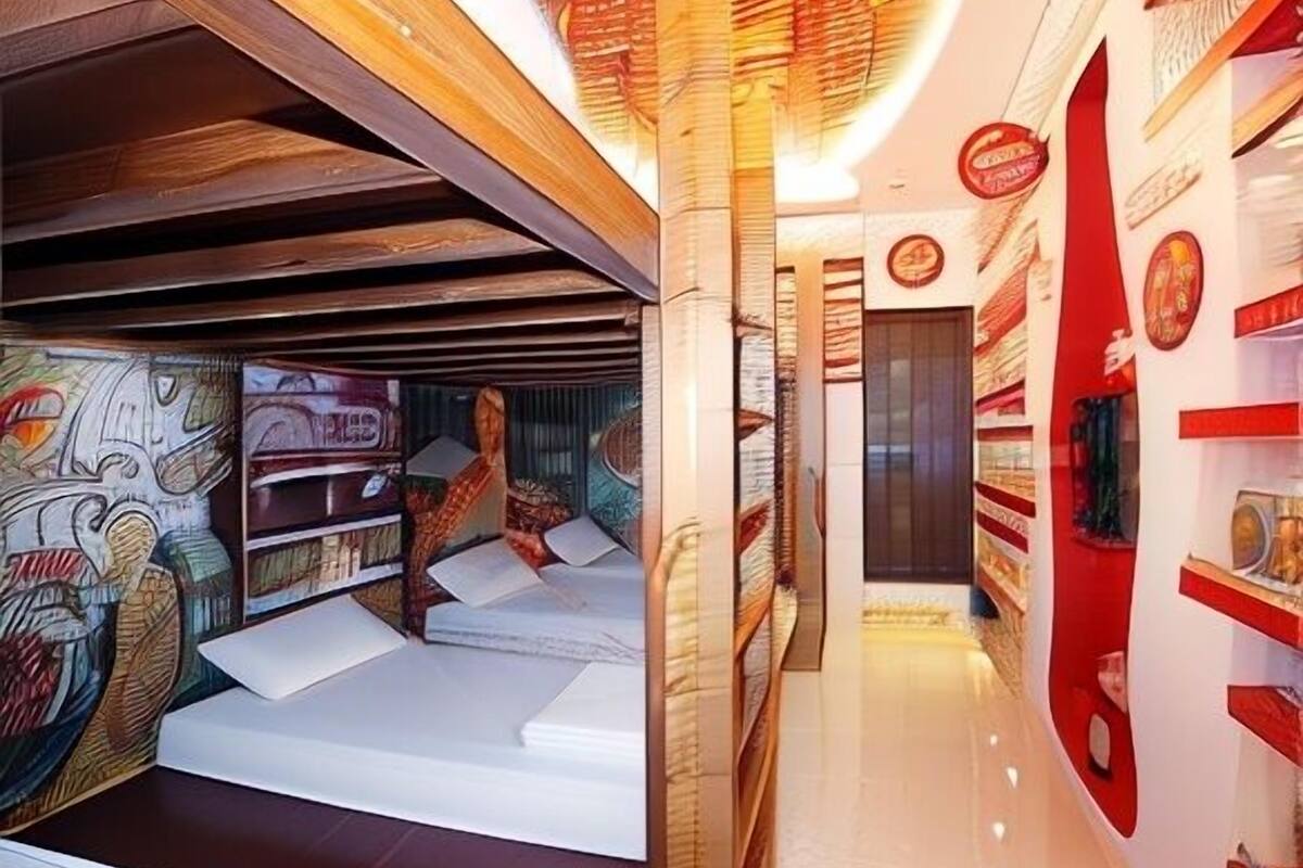 Desk, free WiFi, bed sheets