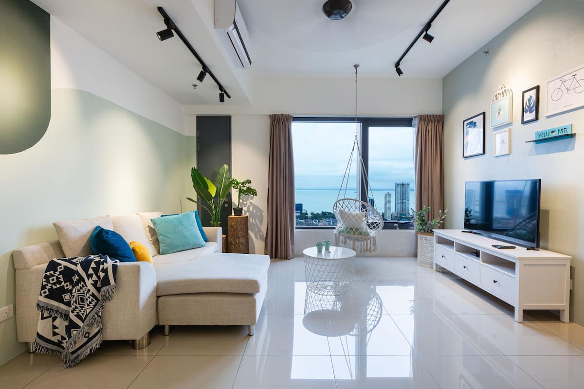 Appartamento Superior, 2 camere da letto, vista mare | Area soggiorno