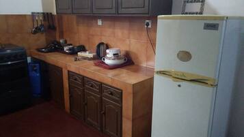Fridge, oven, stovetop, electric kettle