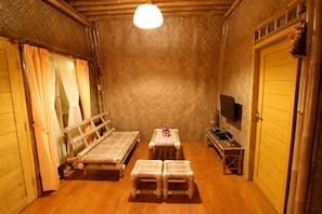 Family Villa, Multiple Beds | Living room | LED TV, DVD player