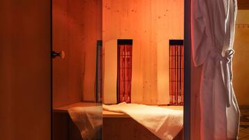 Sauna seca, sauna a vapor, fontes termais/minerais, esfoliação corporal