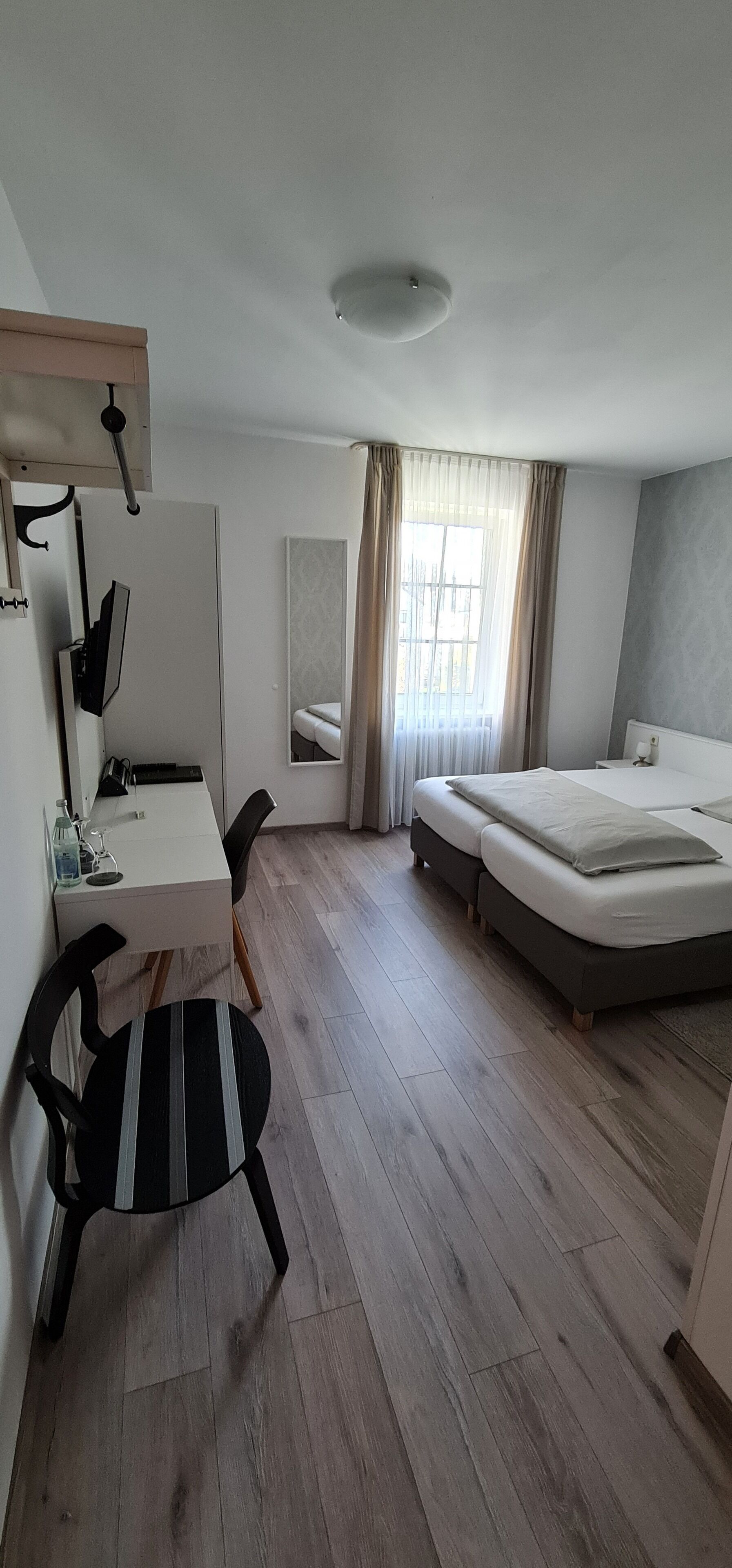 double room | hypo-allergenic bedding, desk, blackout curtains, iron/ironing board