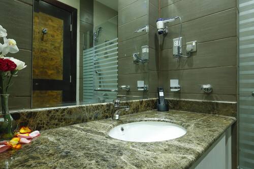 Monolocale Premier, 1 letto king | Lavandino