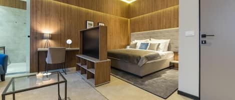 Deluxe studio | 1 slaapkamer, een bureau, een laptopwerkplek, verduisterende gordijnen