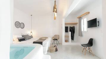 Junior-suite - boblebad - udsigt til have | Premium-sengetøj, dundyner, senge med madrasser af memory foam
