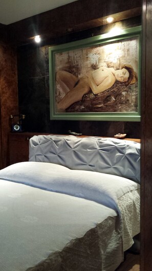 Minibar, tabla de planchar con plancha, wifi gratis y ropa de cama 