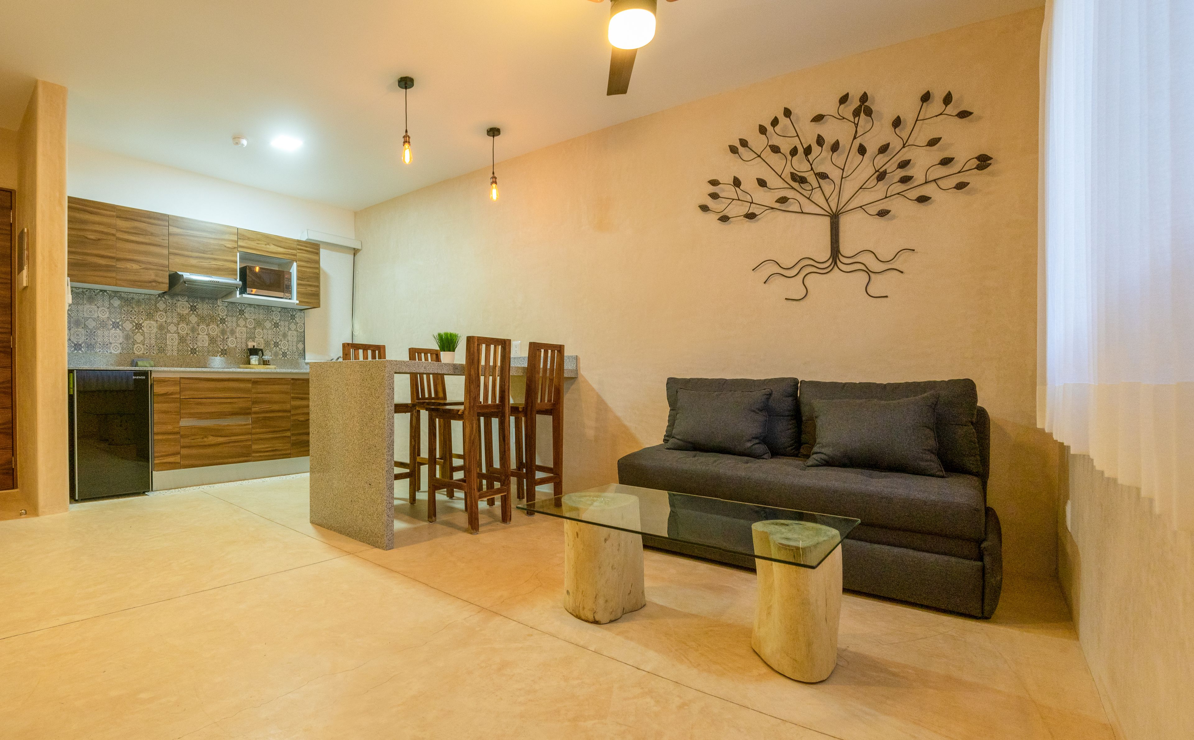apartment, 1 king bed with sofa bed, non smoking | living area | flat-screen tv, pay films