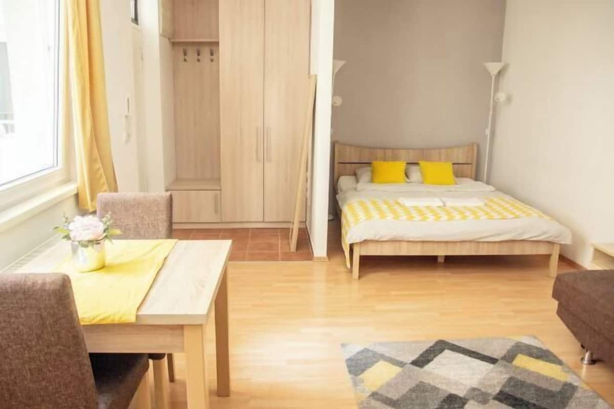 1 bedroom, desk, soundproofing, iron/ironing board