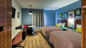 Desk, blackout drapes, iron/ironing board, free WiFi