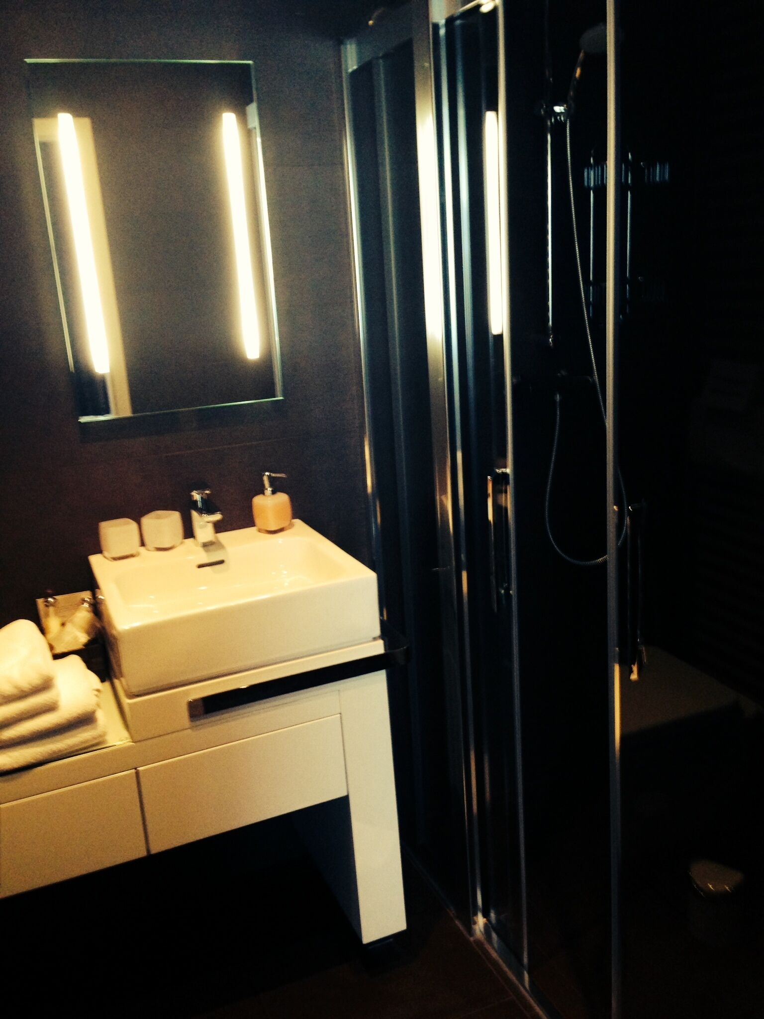 Basic-Doppelzimmer | Badezimmer | Dusche, Handtücher