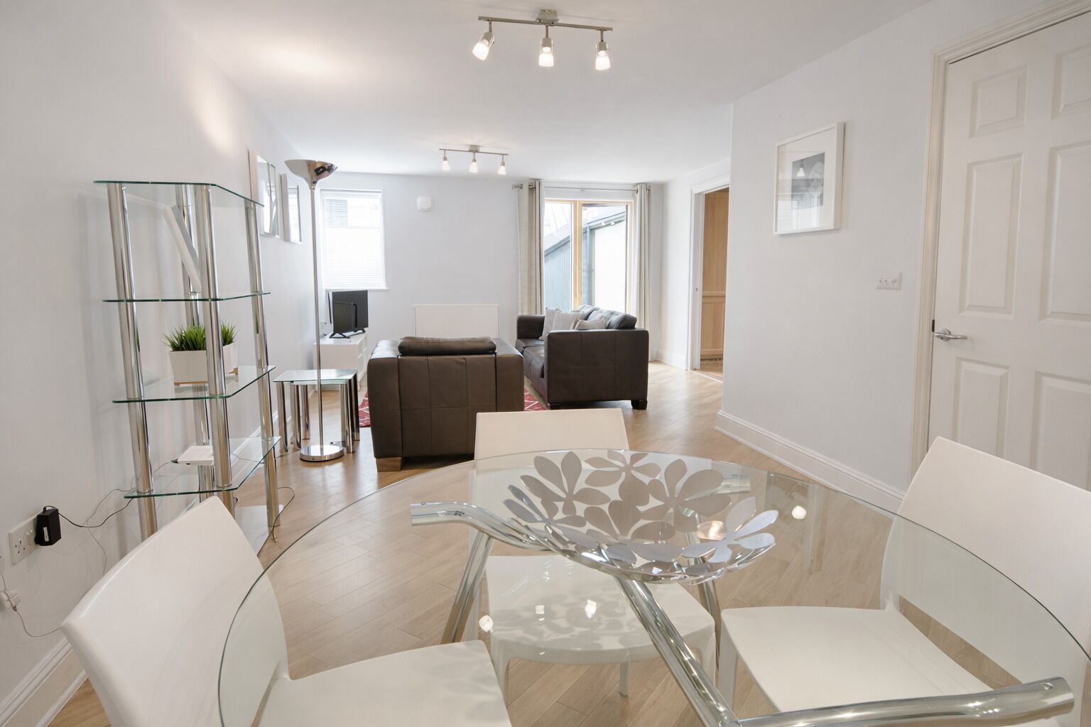 Flat-screen TV, DVD player