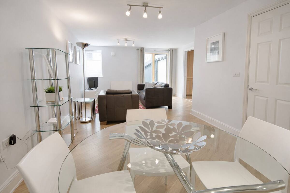 Flat-screen TV, DVD player