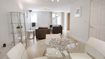 Flat-screen TV, DVD player