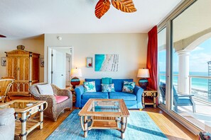 TV - Gorgeous Resort Condo with Gulf Views, Shared Hot Tub, Pools, & Gym (Pensacola Beach)