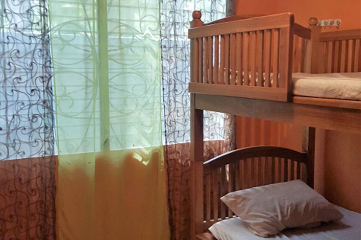 Individually furnished, blackout drapes, bed sheets