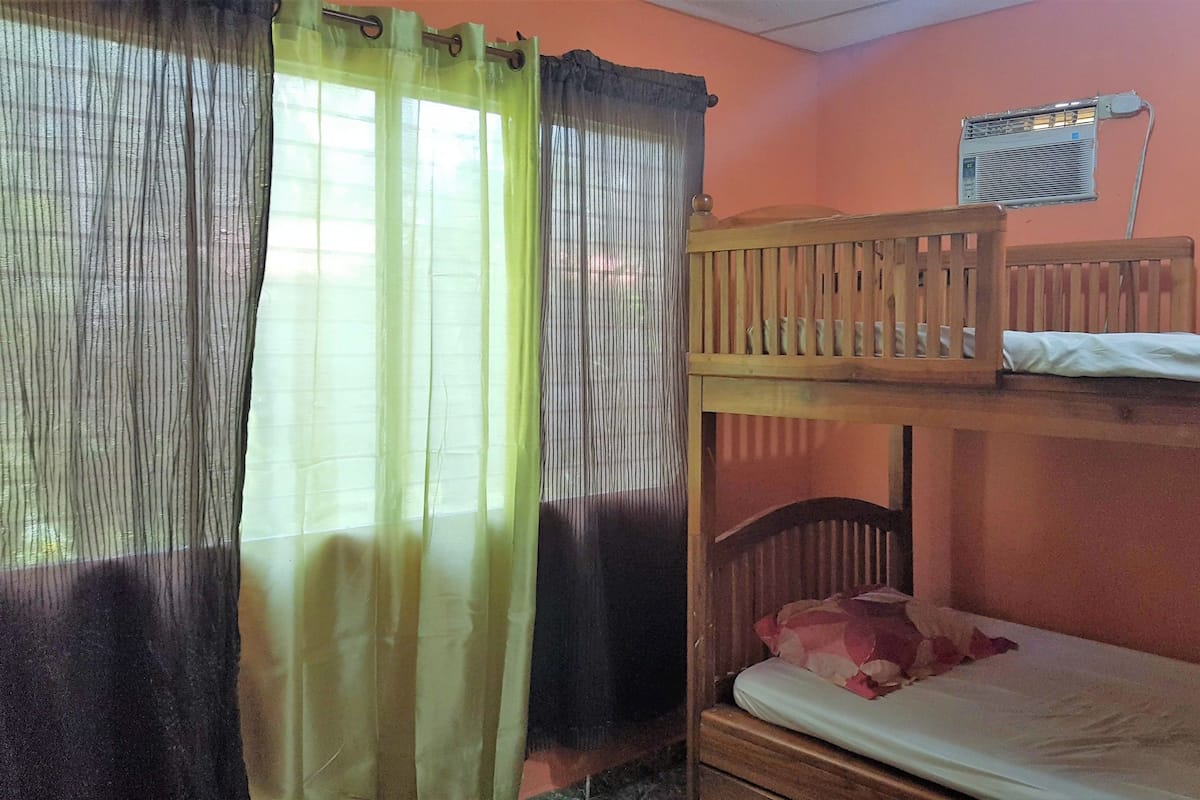 Individually furnished, blackout drapes, bed sheets