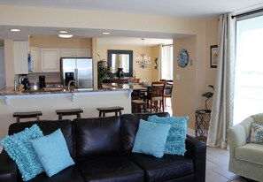 Condo, 3 Bedrooms | Living area | Flat-screen TV - Tristan Towers by Surfside VR (Pensacola Beach)