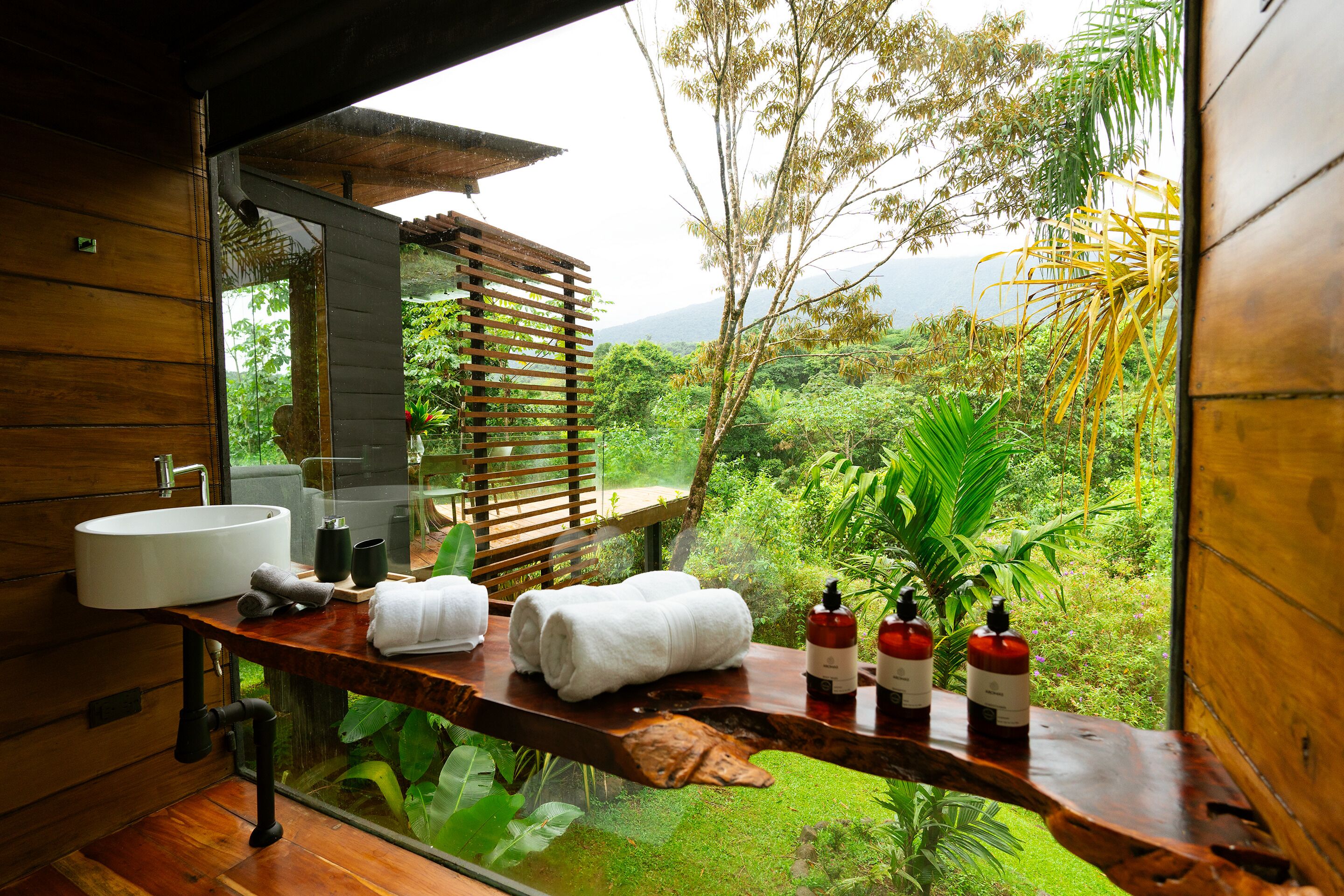 Mountain Suite | バスルーム | シャワー、水圧マッサージシャワー、バスアメニティ (無料)、スリッパ