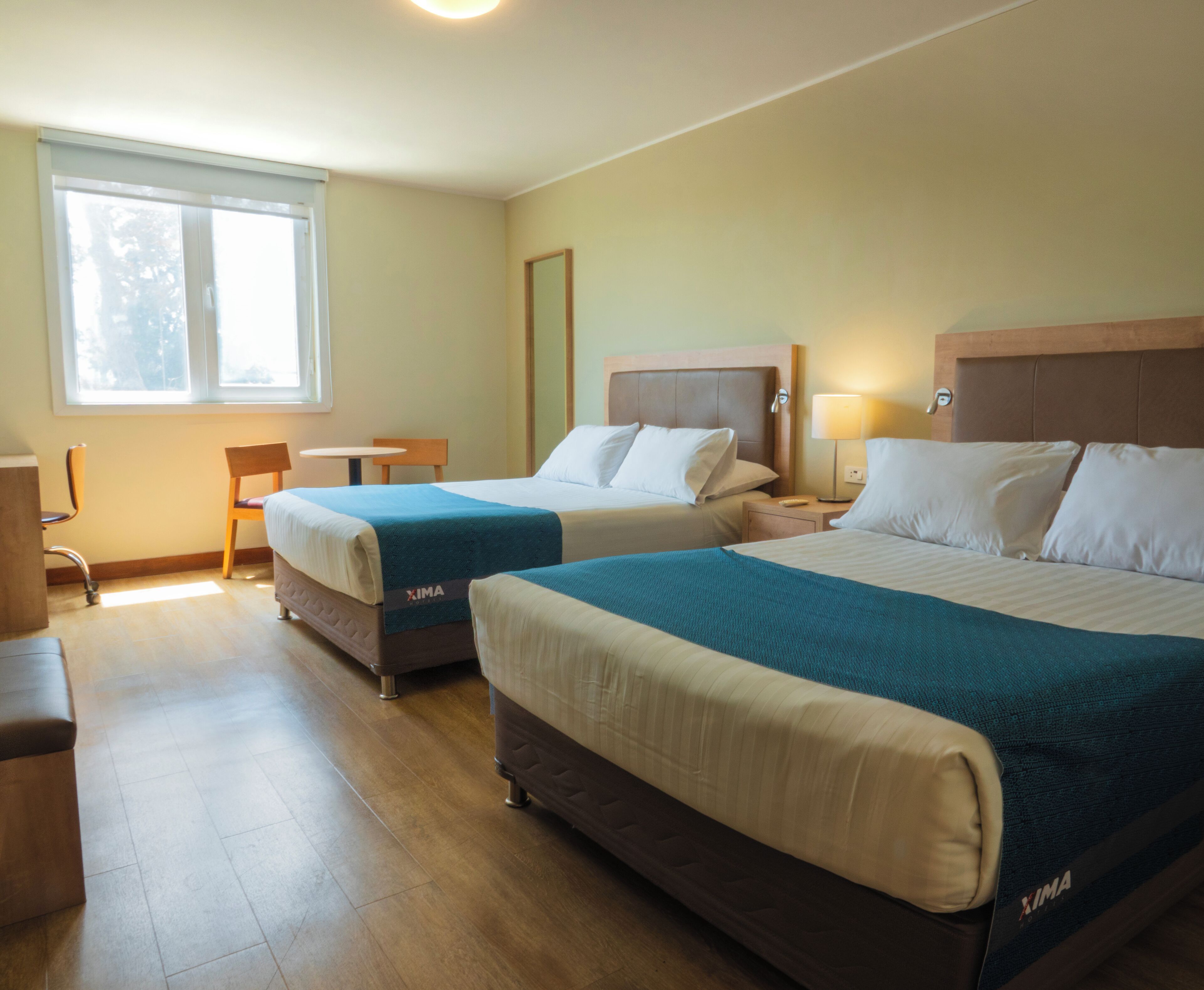 标准双床房 | 迷你吧、客房内保险箱、办公桌、遮光窗帘