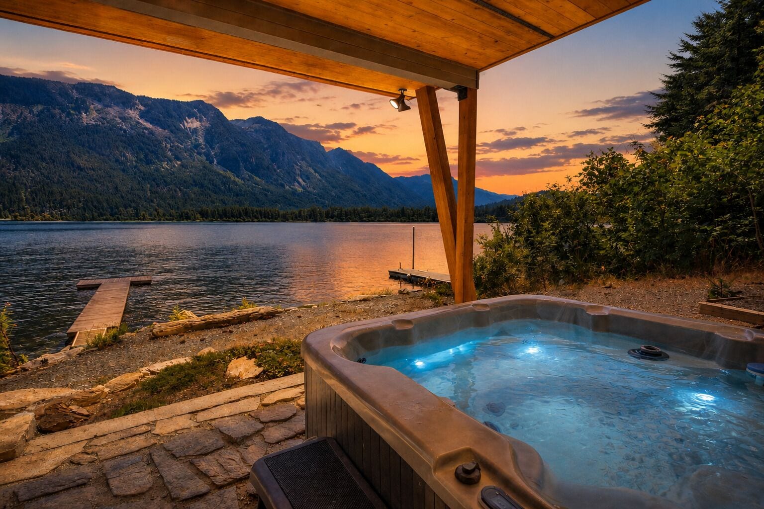 Outdoor spa tub