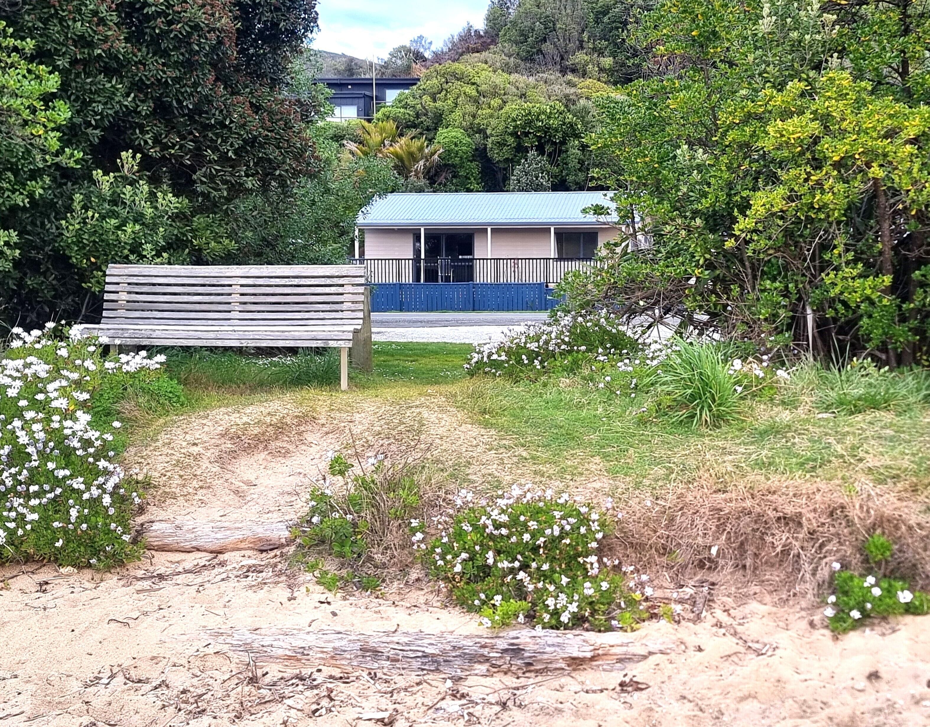 Property location from the beach.  This listing is for the Rear cottage.  