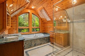 Bathtub, jetted bath, bidet, towels - Luxurious 11,600 SQ' Mullett Lake Home & Carriage house,Private  on Mullett Lake (Indian River)