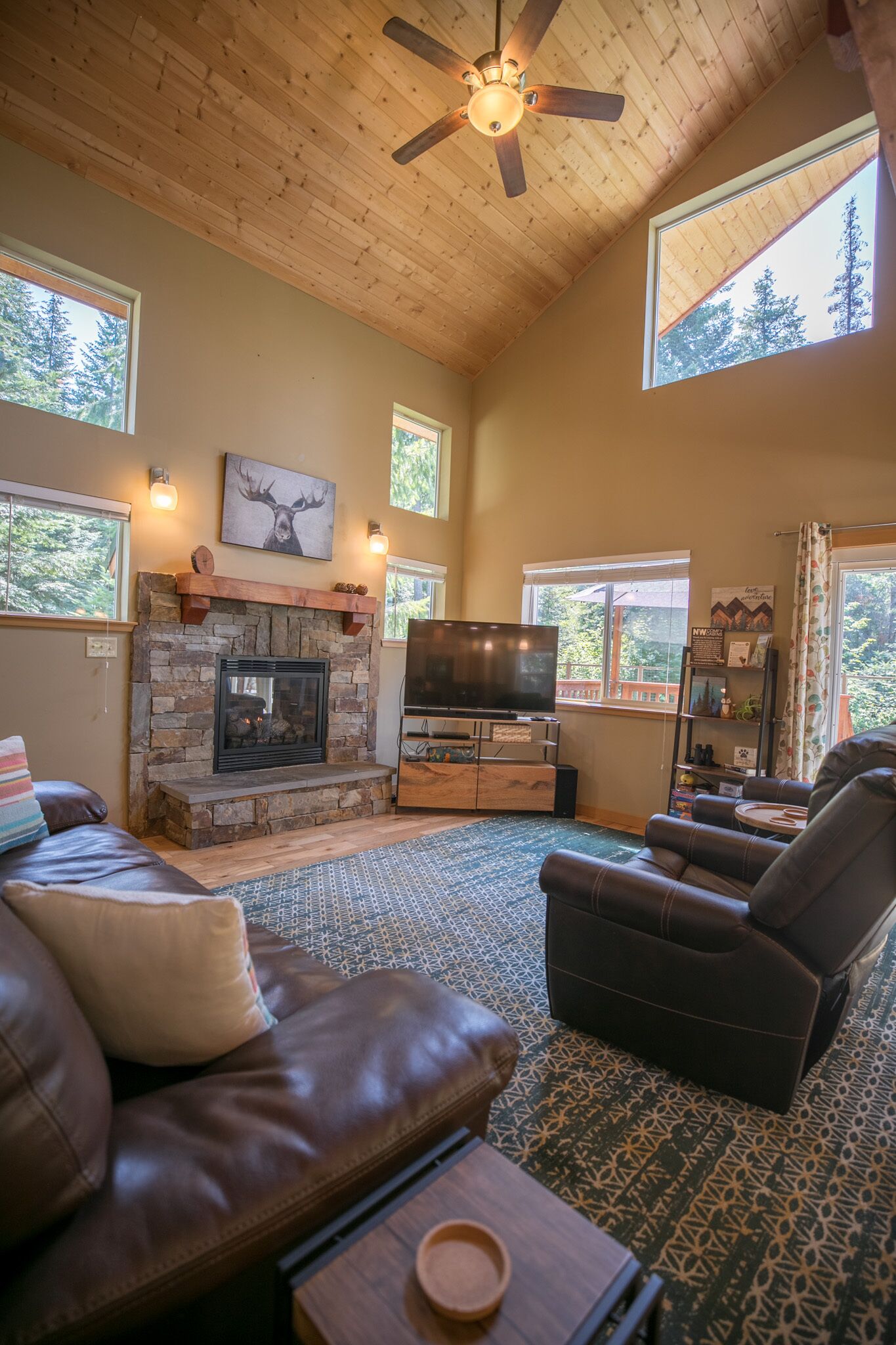 Smart TV, fireplace, DVD player