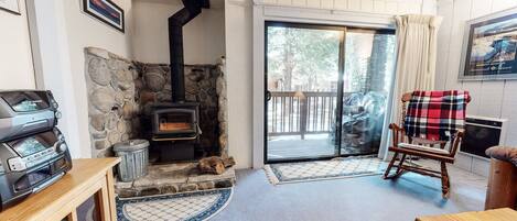 Fireplace, DVD player, offices