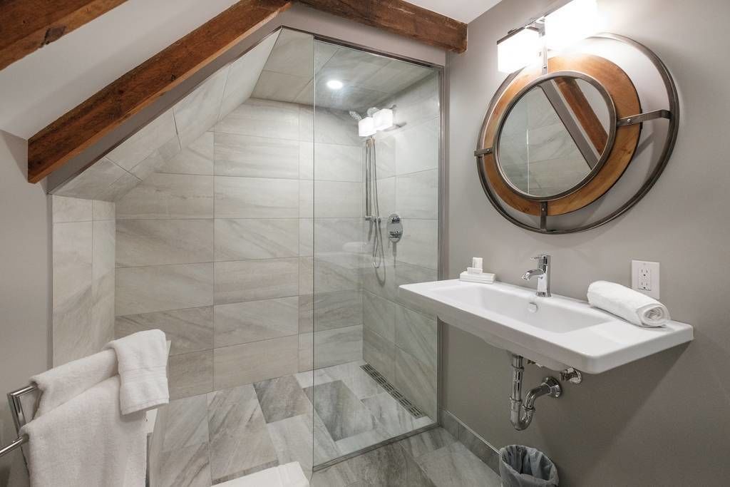 The Loft  | Bathroom | Shower, rainfall showerhead, designer toiletries, hair dryer