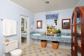 Ducha, secador de pelo y toallas